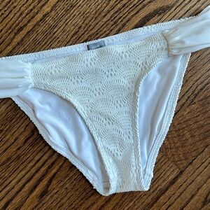 Aerie White Crochet Knit Bikini Bottom Vacation Beach Swim